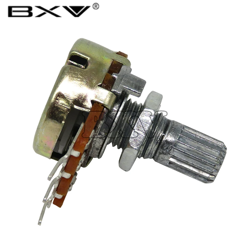 5PCS WH148 B1K B2K B5K B10K B20K B50K B100K 3PIN 6PIN 15mm Shaft Amplifier Dual Stereo Potentiometer 1K 2K 5K 10K 50K 100K 500K