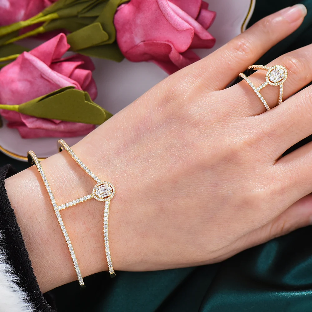 Kellybola Luxury Trendy Bangle Ring Jewelry Sets for Women Wedding Daily Anniversary Engagement Dubai Jewelry Accessories