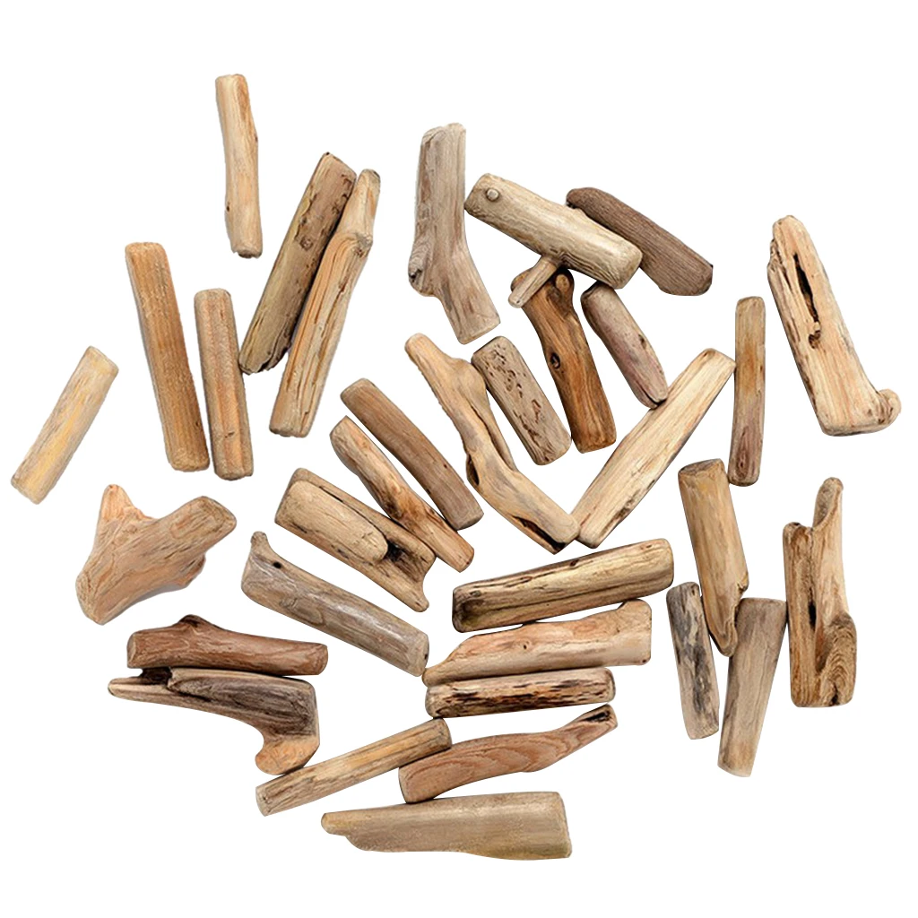 50Pcs/Pack Natural Driftwood Wooden Multiple Shapes For Handmade Craft Modelling Wood Slices Plaque Table Ornaments Decor Pieces