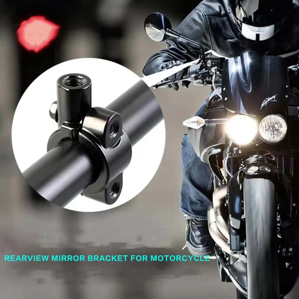 8mm 10mm Black Handlebar Mirror Adapter Mount Holders Bracket Clamp Universal Motorcycle Handle Bar Bike