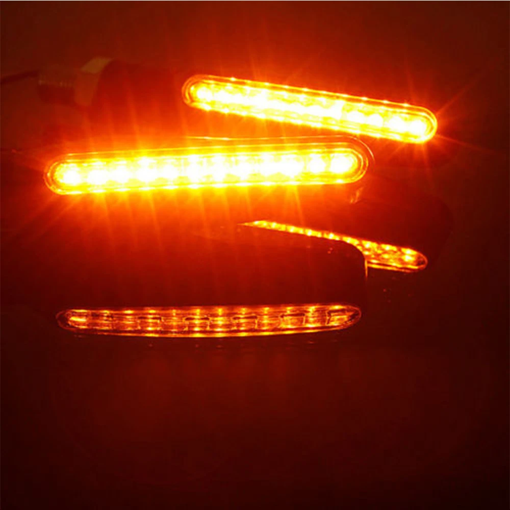 LED Motorcycle Turn Signals Light 12 SMD Tail Flasher Flowing Water Blinker IP68 Bendable Motorcycle Flashing Lights Lighting