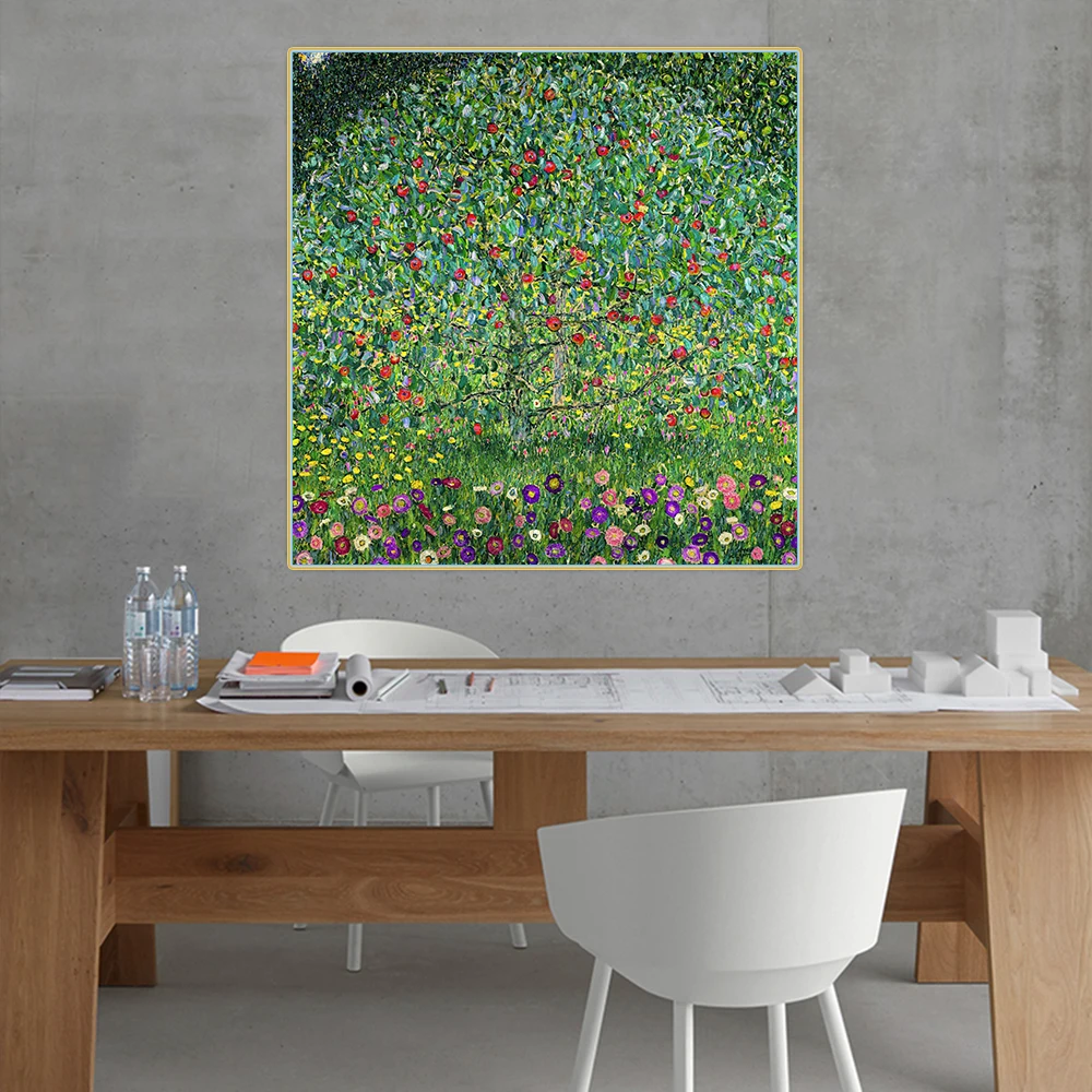 Citon Gustav Klimt《Apple Tree I,1912》Canvas Art Oil Painting Famous Artwork Poster Picture Wall Decor Home Interior Decoration