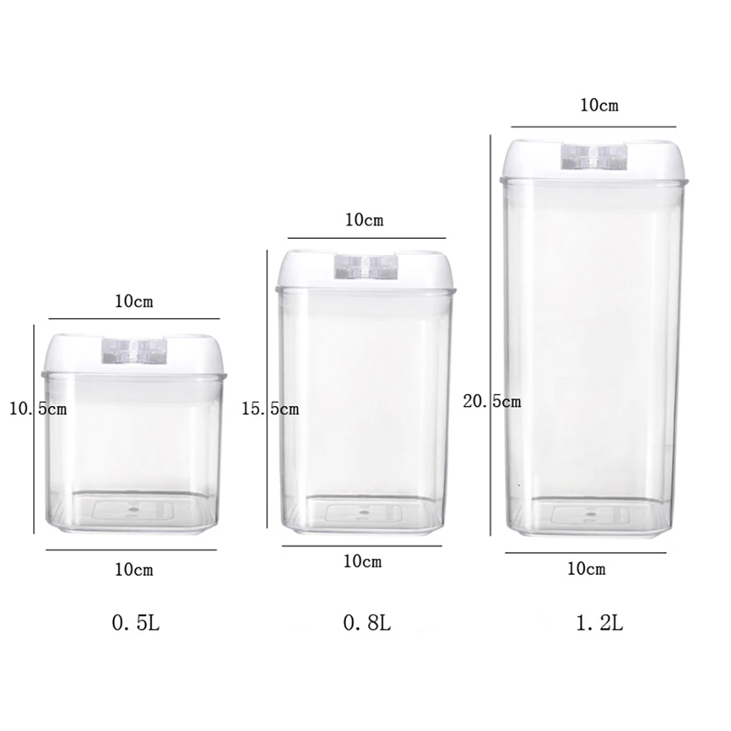 Kitchen Organizer Cereal Container Plastic Airtight Food Storage Container Food Container Box With Lid Fresh-Keeping Sealed Cans