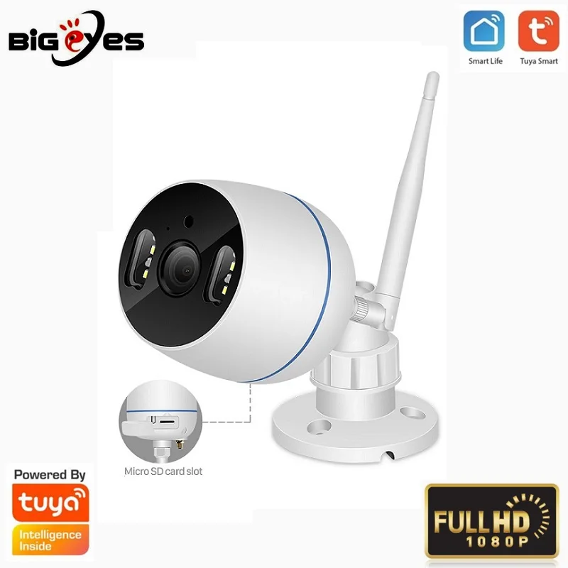 1080P TUYA WiFi Camera for Outdoor Use with Waterproof and Two-Way Talk Function 2.0MP Wireless WiFi Surveillance CCTV IP Camera