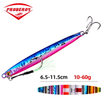 PRO BEROS Metal Casting Jig 10G 30G 40G 60G Shore Drag Cast Jigging Spoon Fishing Lure Artificial Bait Tackle  Lures Fishing