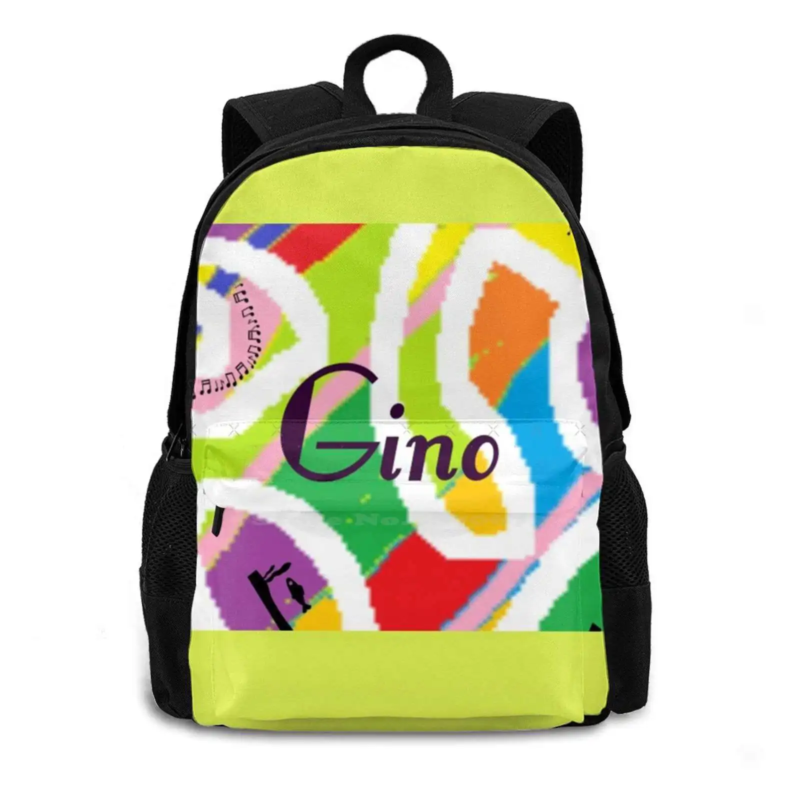 Gino-Personalize Your Gift School Bag Big Capacity Backpack Laptop 15 Inch Personalise Gino Birth Name Names Birthday Gino