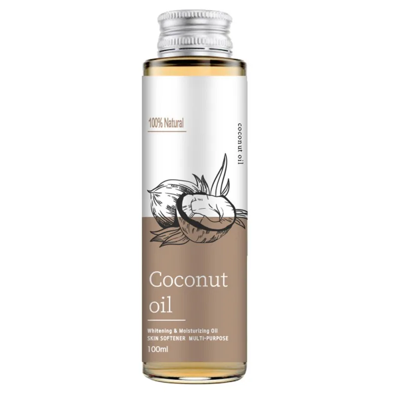 Aceite de coco de 100ml, suero de masaje esencial de oliva y argán para el cuerpo, pelo de uñas puro, hidratante, seco, nutre, cuidado de la belleza