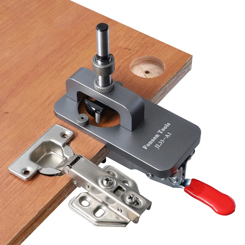 Fonson Tools JL35-A1Woodworking 35mm Hinge Hole opener Cupboard door Plate hinge Punch Locator drilling Install Woodworking tool