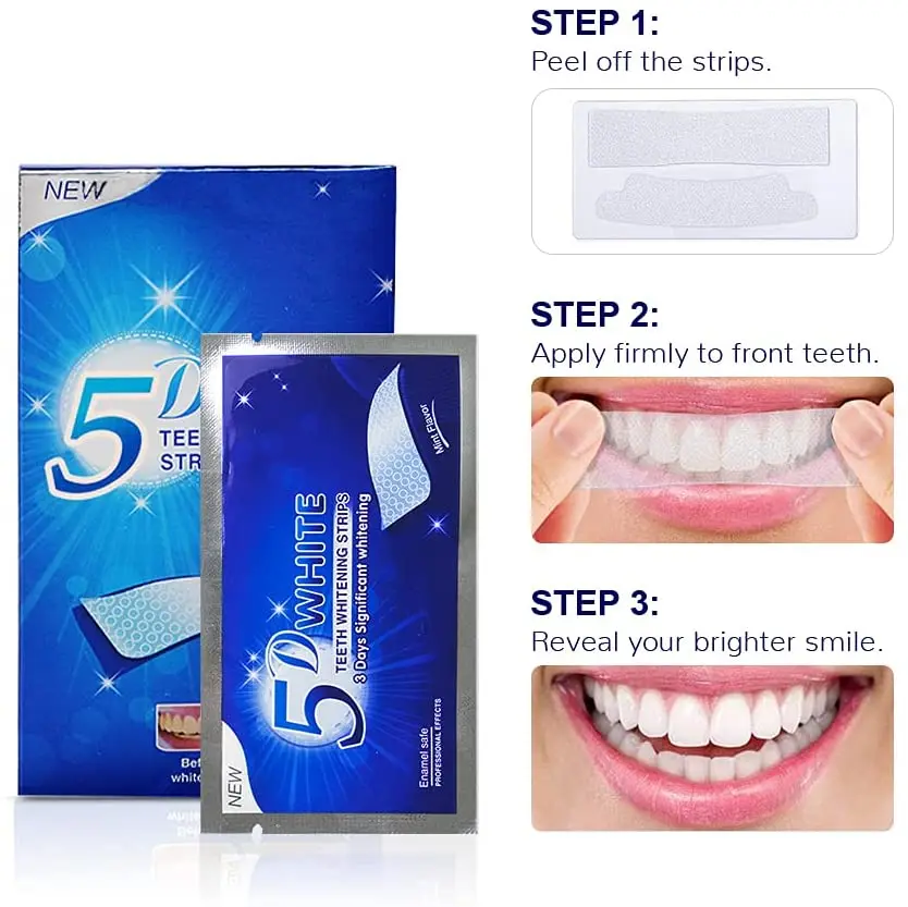 28Pcs/14Pairs 3D/5D White Teeth Whitestrips Professional Effect Oral Hygiene Teeth Stain Removal Tartar Whitening Strips Sets