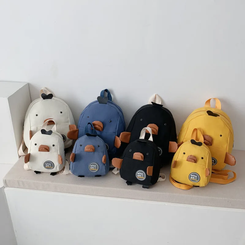 Mochila escolar para bebés y niños, bolsa de lona con dibujos animados de patos en 3D, bolso de jardín de infantes y escuela primaria para niños