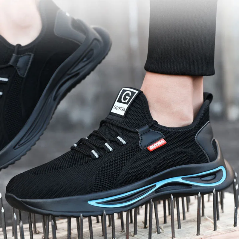 Breathable Work Shoes For Men Women Safety Shoes Men Anti-Smash Anti-Puncture Indestructible Shoes Protective Steel Toe Shoes 49