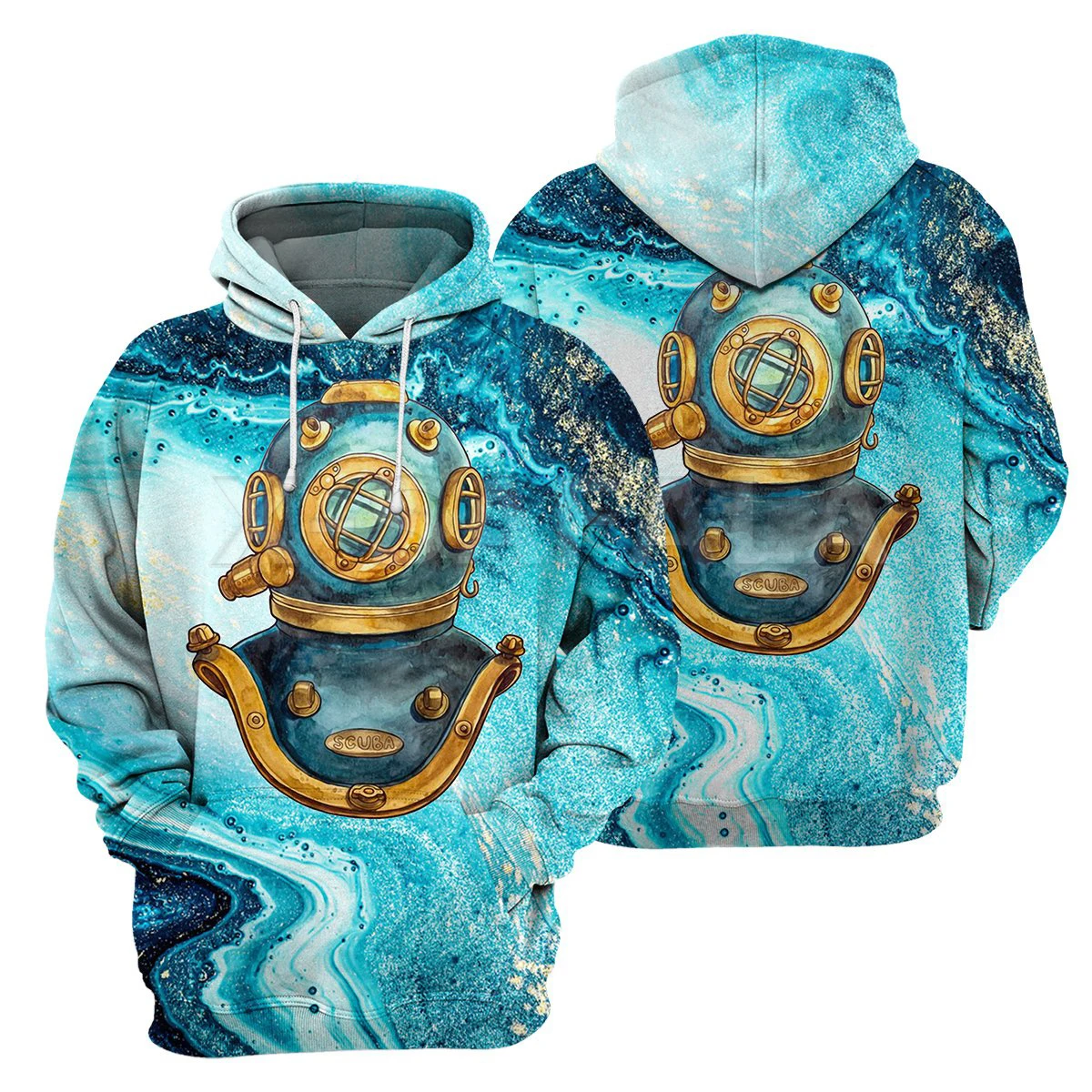 Scuba Diving Helmet 3D All Print XS-7XL Hoodies Man Women Harajuku Outwear Zip Up Mens Pullover Sweatshirt Casual Unisex Jacket