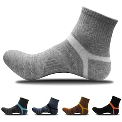 Chaussettes de Compression pour hommes, en laine mérinos, noires, cheville, coton, basket-ball, sport