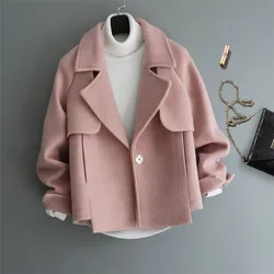 Cappotto di lana corto di Design di moda giacca da donna con colletto coreano nuovo 2023 primavera autunno inverno soprabito di lana top femminili