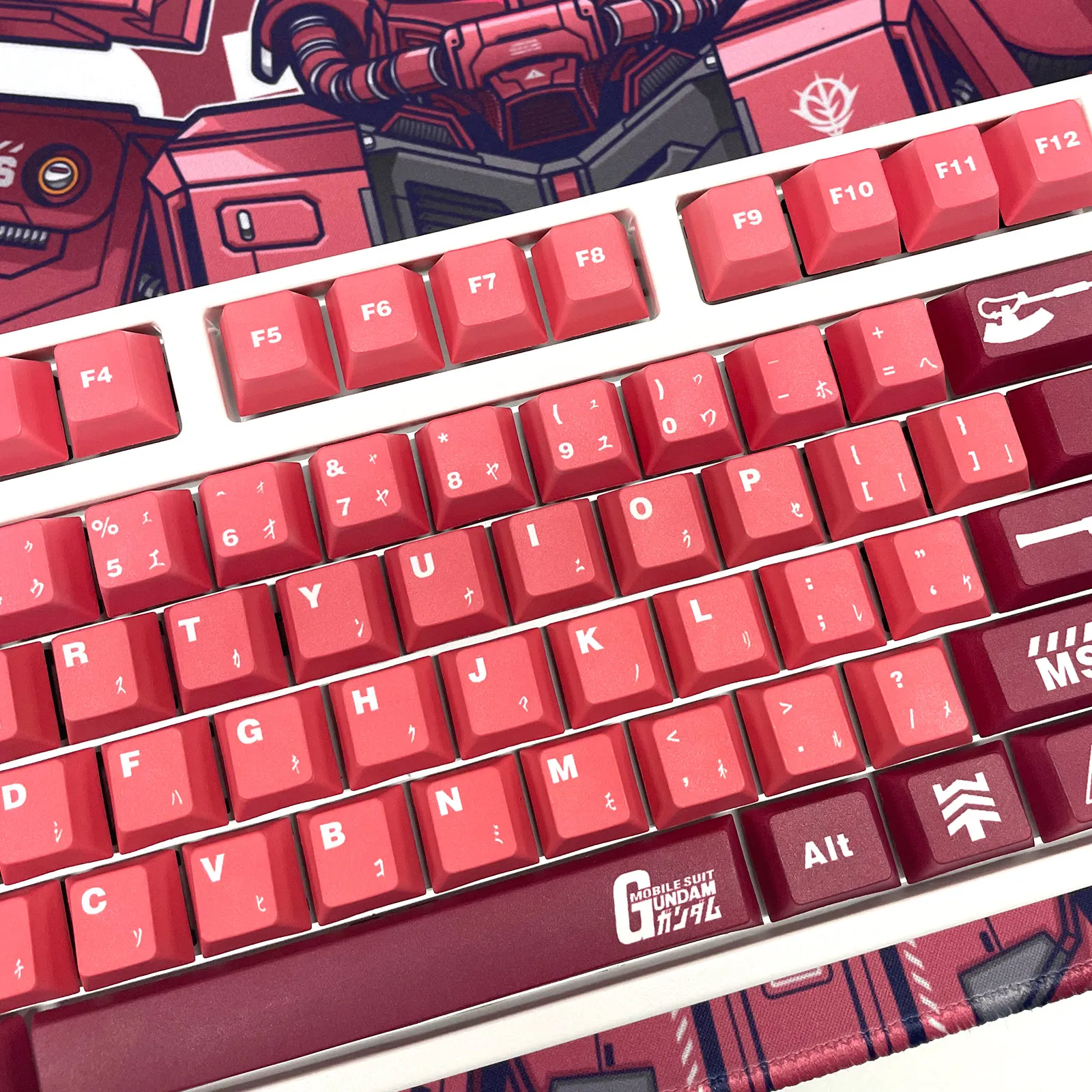 Anime Nhật Bản Zaku Chủ Đề Keycaps Pbt 108 Phím Bộ Cho Bàn Phím Cơ Oem Profile Chỉ Chìa Khóa Mũ 104 100 98 96 87 60