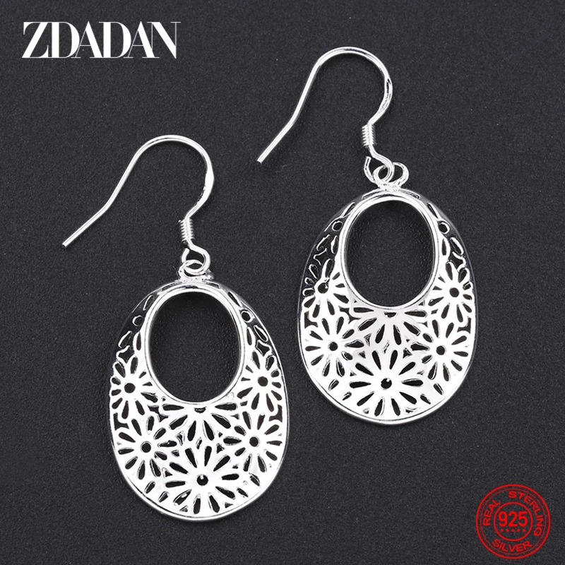 ZDADAN 925 Sterling Silver Moon Dangle Earrings For Women Charm Wedding Jewelry Fashion Party Gift Wholesale