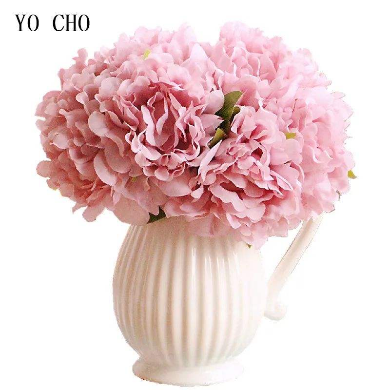 YO CHO Aritificial Flower Peony Wedding Decor Big Flower Bridal Bouquet Wedding Decorative Silk Flowers Party Home Accessories