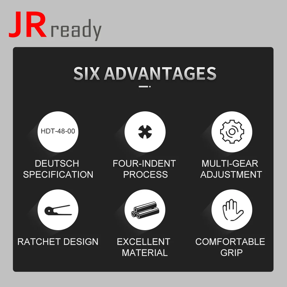 JRready New Product NEW-DT1 Four-indent Wire Crimper For Deutsch DT Amphenol AT Series Connectors Solid Contacts 12-22AWG