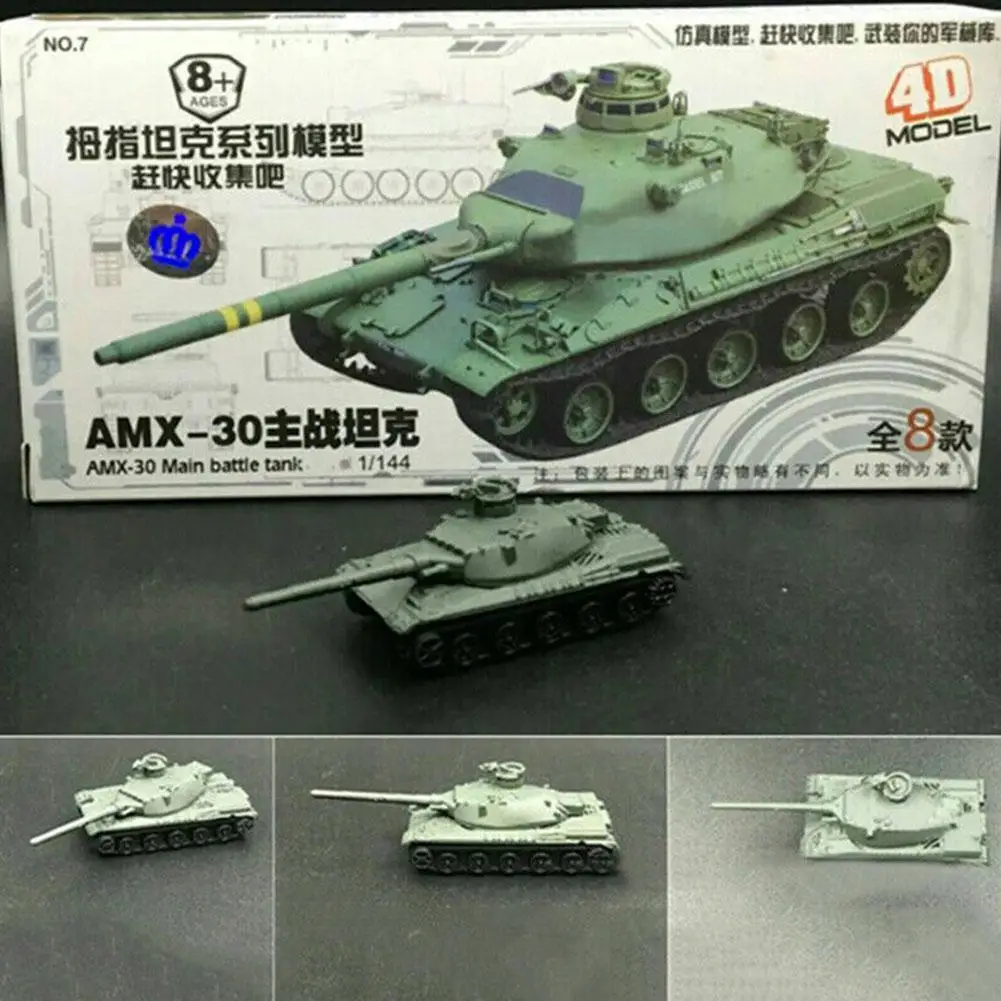 1:144 4D Assembled Tank Model Military German King Tiger Main Thumb Battle Children\'s Military Tank Toy Tank Model Boy Toys Gift