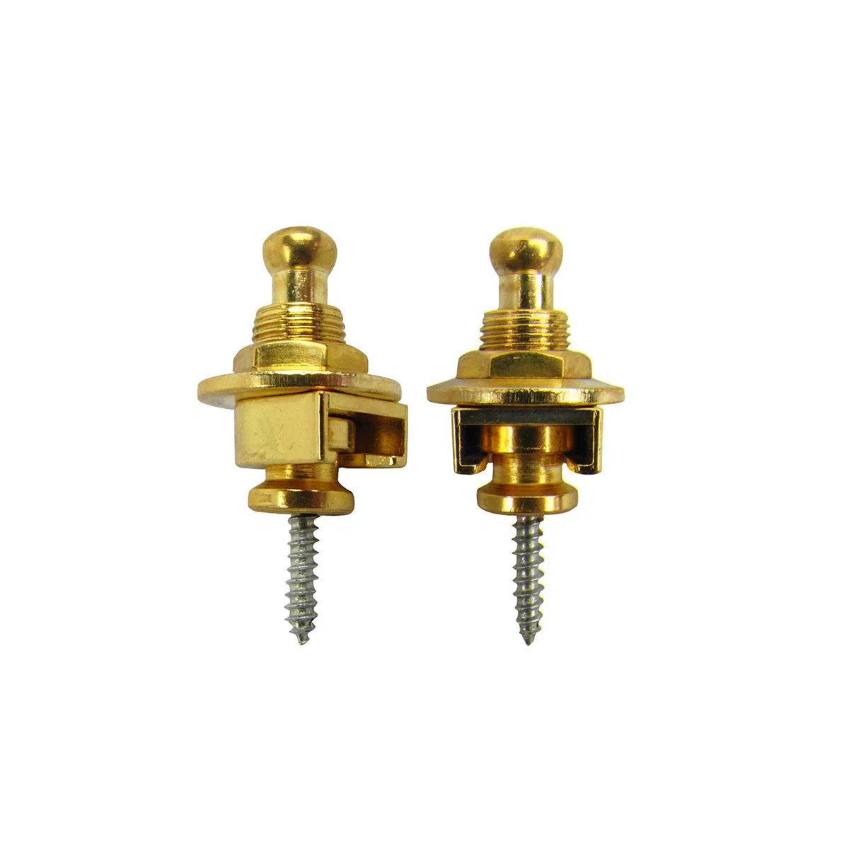 2x Gold Guitar Strap Lock Button Metal Button Hold Tight Easy Remove Screw Strap Lock Pins Guitar Accessories Freeshipping