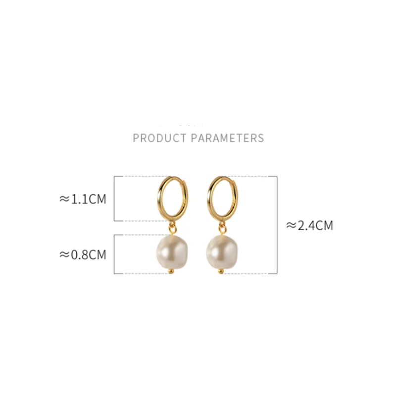 WANTME Genuine 925 Sterling Silver Minimalist Natural Freshwater Baroque Pearl Hugging Earrings for Women Charming Party Jewelry