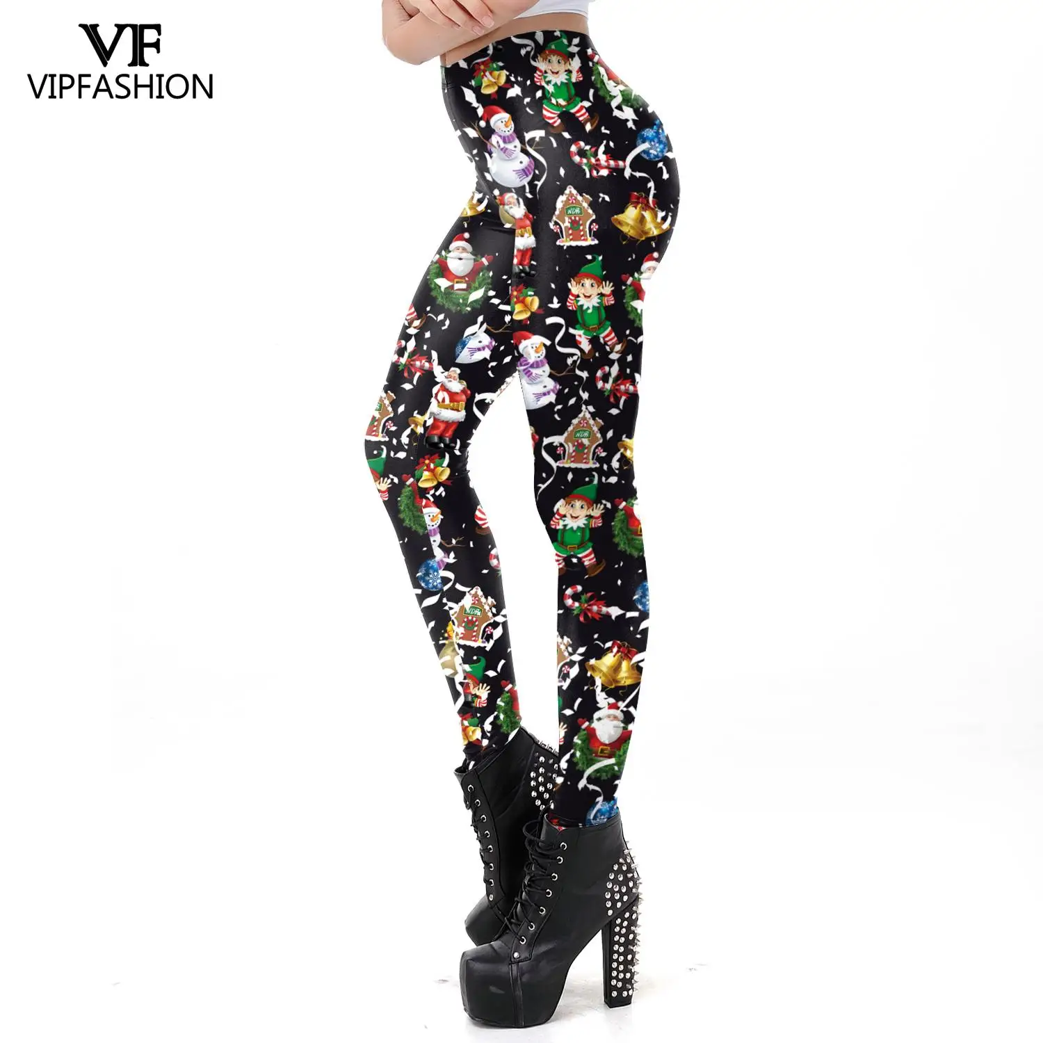 VIP MODE Bunte Streifen Print Leggings Weihnachten Party Lange Hosen Frauen Kostüm Sexy Schlanke Mitte Taille Hosen Weihnachten Legging