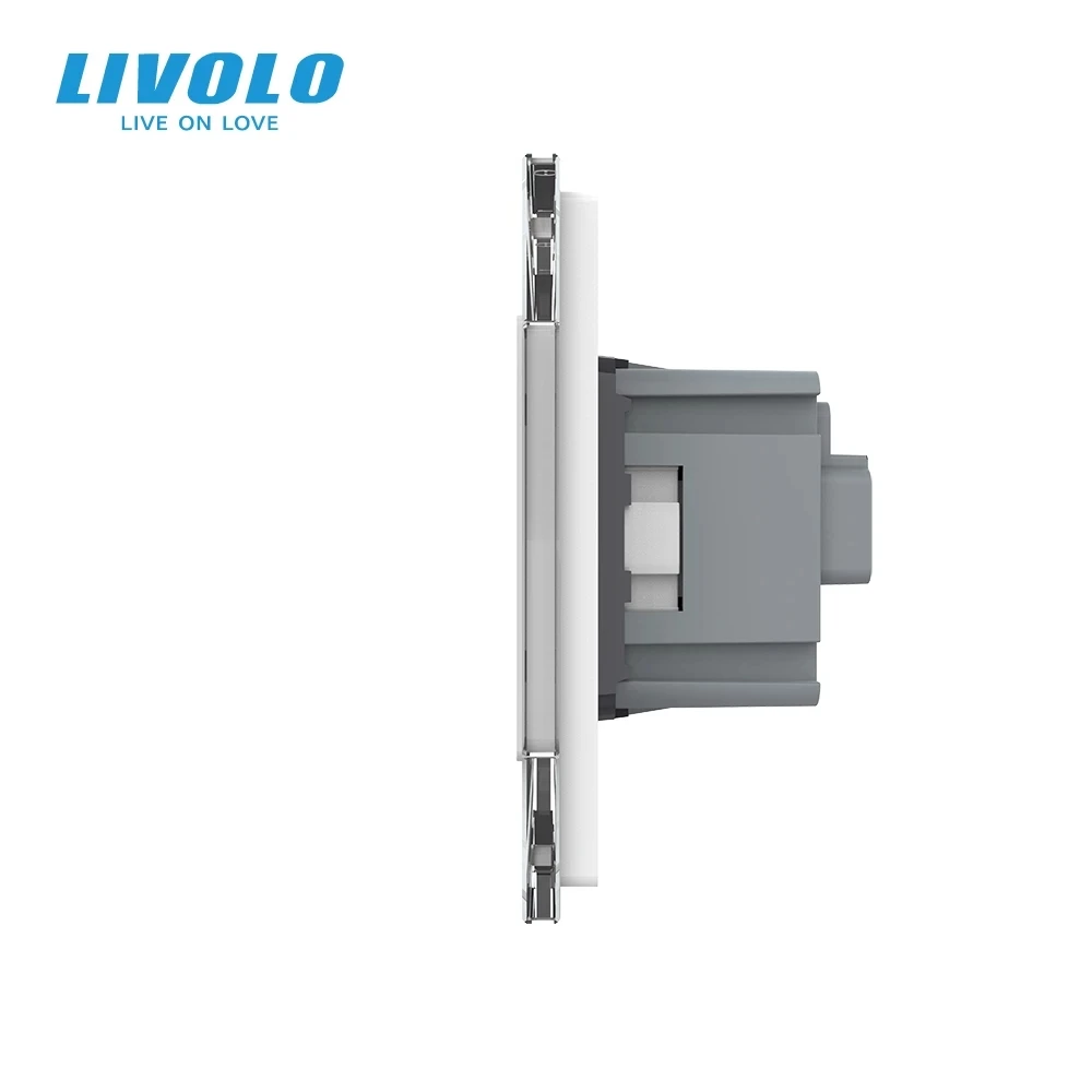 Livolo – Enchufe de pared de plástico blanco. VL-C7-C1EU-11, Toma de corriente estándar europeo, DIY