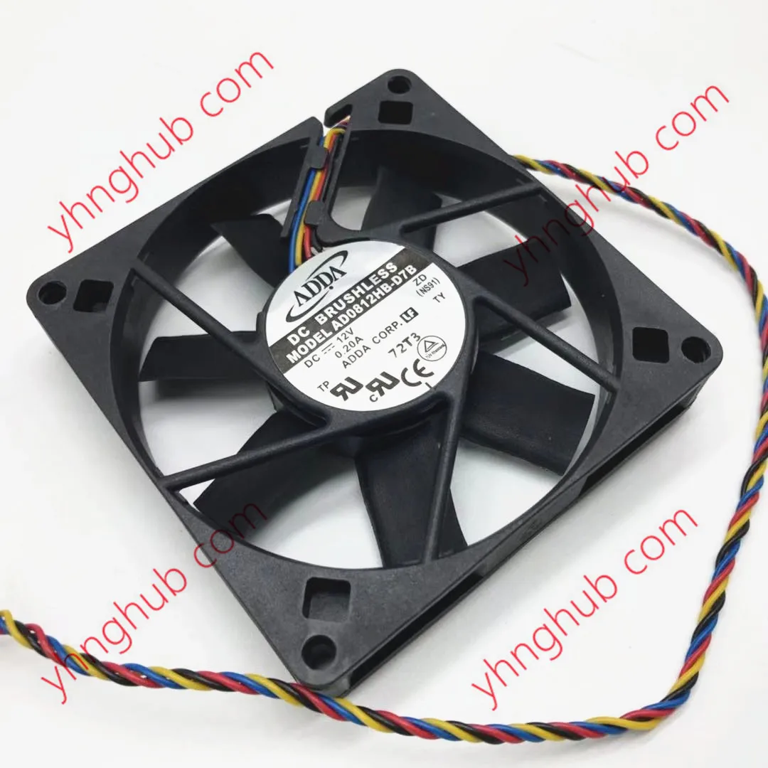 

ADDA AD0812HB-D7B DC 12V 0.20A 80x80x15mm 4-Wire Server Cooling Fan