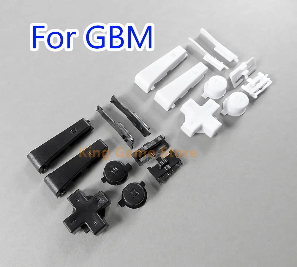 

10 компл./лот, черный, белый цвет, полный набор кнопок L R A B, клавиатура D-Pad для консоли Nintend GBM, запасные части для кнопок