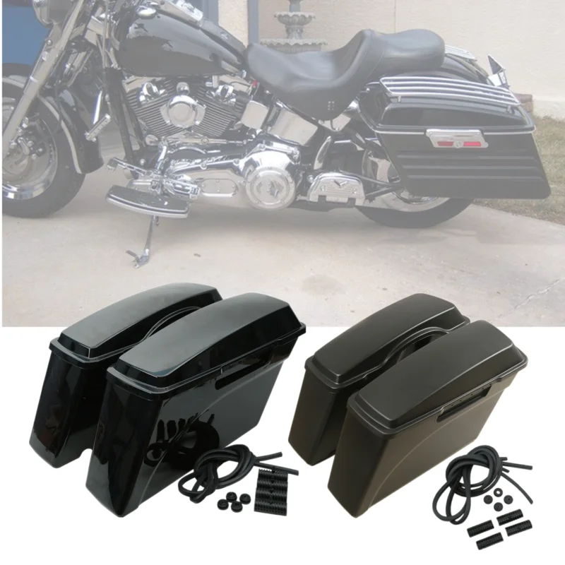 

Motorcycle ABS Hard Saddle Bags Saddlebag For Harley Touring Models 1994-2013 Road King Glide