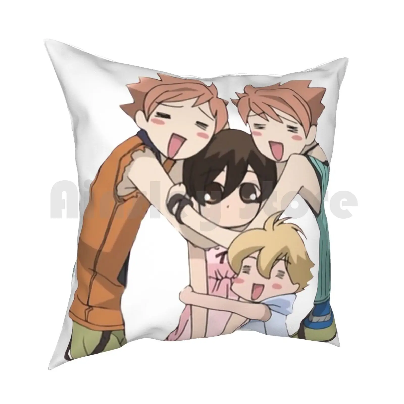 Big Hug You Lil Cutie! Pillow Case Printed Home Soft Throw Pillow Haruhi Haruhi Fujioka Hikaru Kaoru Ouran Ouran High