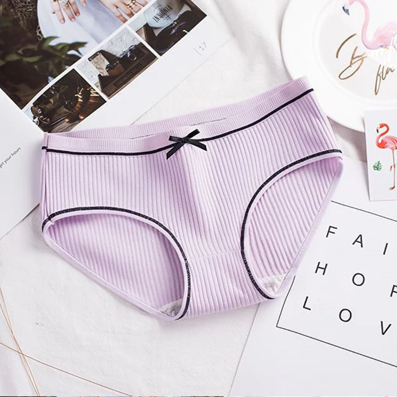 Women\'s Cotton Panties For Women 4Pcs Young Girl Panties Lovely   Women Panties Ladies Threaded Breathable Women\'s Panties 2020