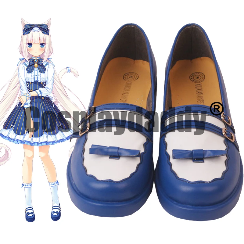 Nekopara Catgirl Neko Vanilla Usual Attire Regular Ver. Cosplay Lolita Mary Jane Flat Shoes S008