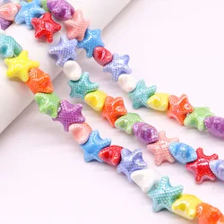 Colorful Starfish Ceramic Beads For Jewelry Making Necklace Bracelet 18x10mm Multicolor Porcelain DIY Bead Jewelry Making