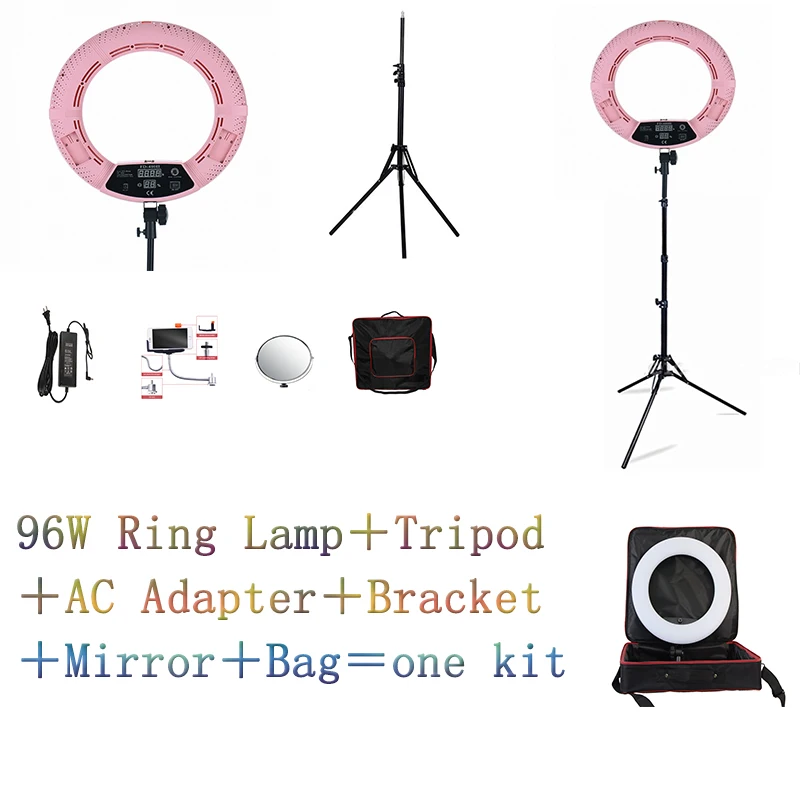 

Original Yidoblo Pink FD-480II LED Ring lamp LED Studio Video Light Lamp Photographic Lighting lamp + stand (2M)+ bag