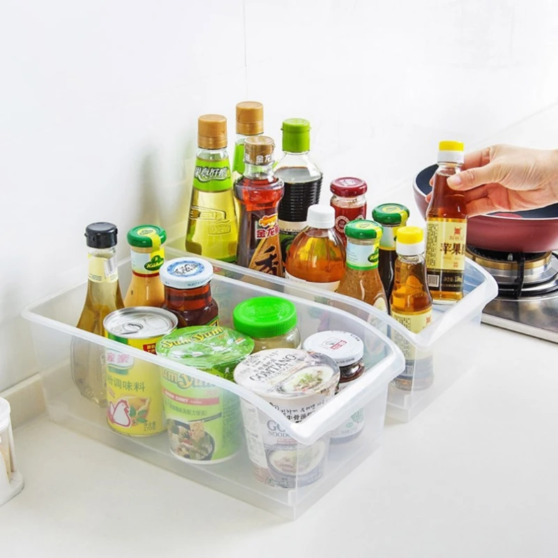 1 Pc Clear Plastic Refrigerator Food Storage Container Basket Box Fridge Drawer Shelf Household Kitchen Pantry Organizer Box