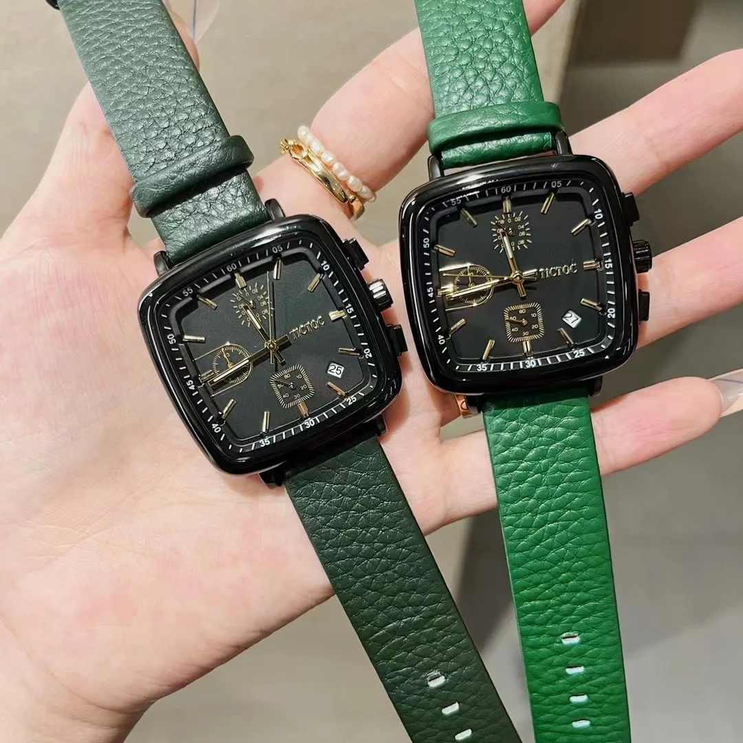 

Classic Neutral Square Watches Men Women Unisex Leather Strap Wrist watch Quartz Fashion Korean Watches Calendar Students Reloj