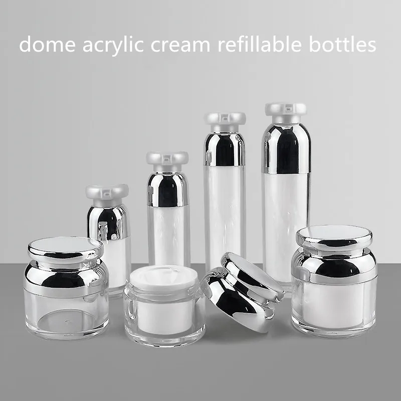 

Wholesale High-grade Acrylic Empty Cream Jar Facial Mask Container Airless Bottle Essence/lotion bottles Cosmetic Packing Bottle