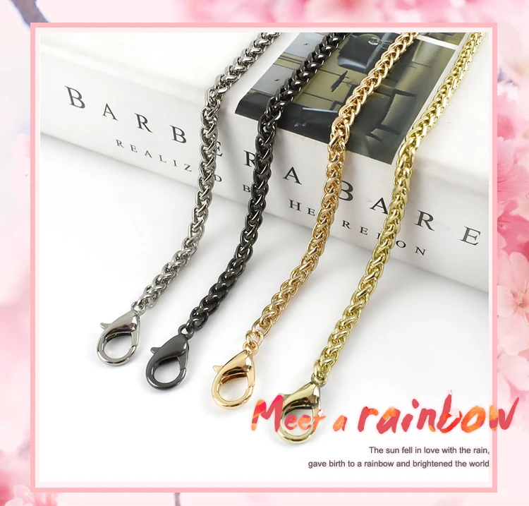 Deepeel 5mm Metal Bag Chain 50/100/110/120cm for Replace Shoulder Handbag Luggage Strap Handle Buckles DIY Handmade Accessories