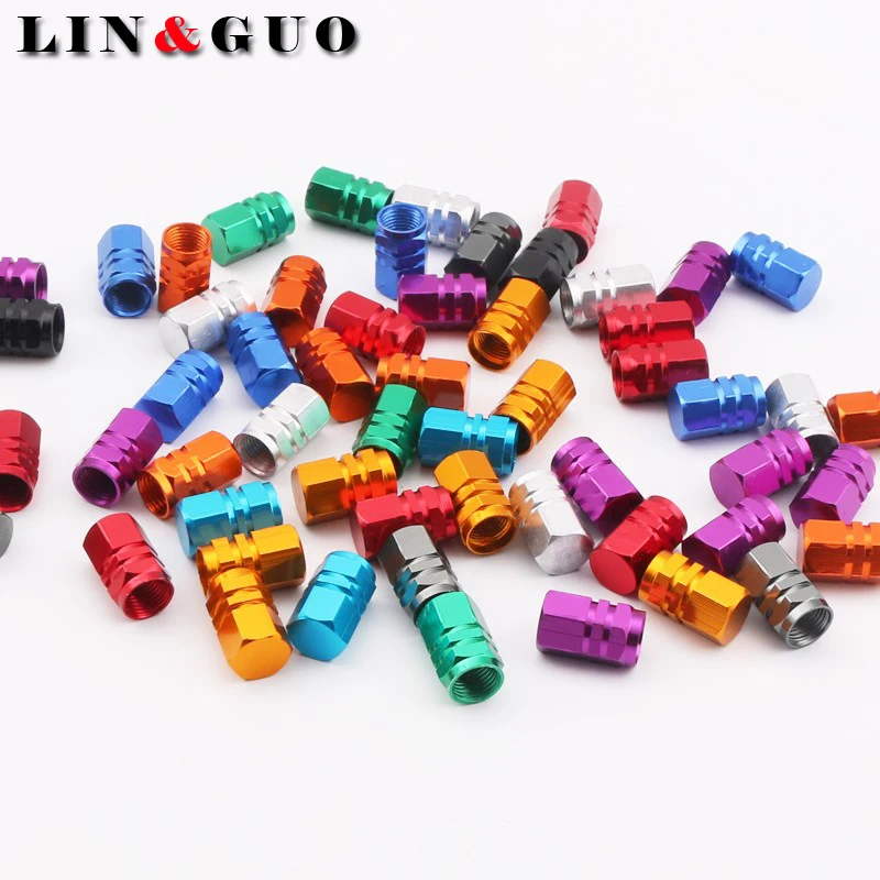 2pcs/lot universal aluminum hexgon style auto car tyre valve caps motorcycle bicycle wheel tire valve cap