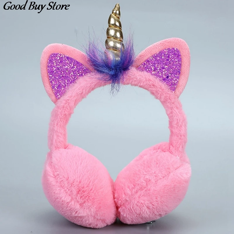 Children Cute Cat Earmuffs Winter Autumn Warm Plush Ear Cover Soft Fur Teenage Student Fashion Ears Warmer Hairbands Earflap