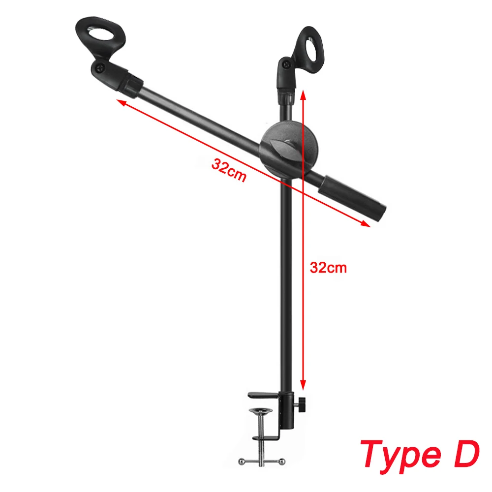 Microphone Stand Mic Stand Desk Microphone Bracket Phone Tripod Boom Arm Adjustable 3/8 Inch Screw Live Equipment