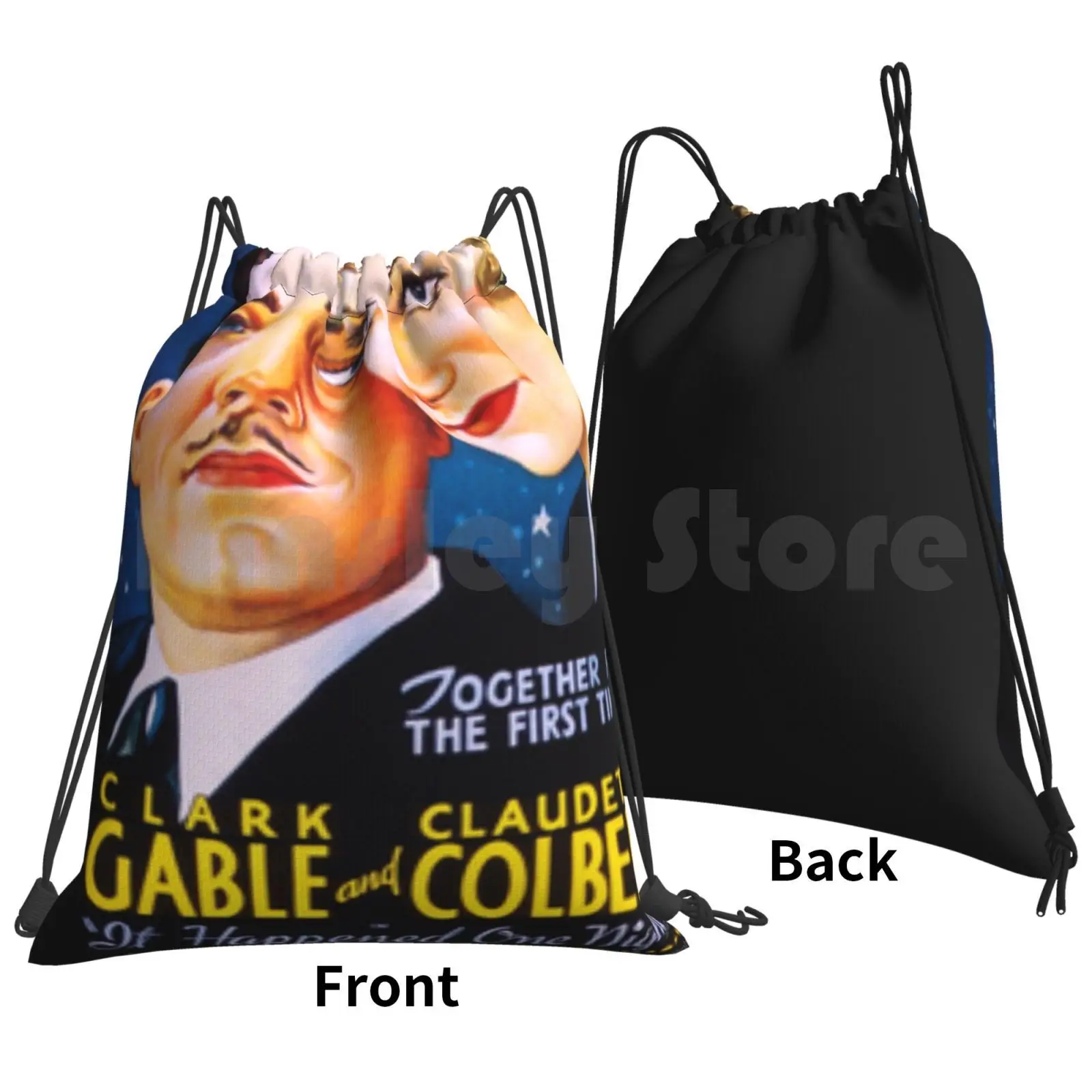 It Happened One Night Backpack Drawstring Bag Riding Climbing Gym Bag Old Film Old Movie Old Movies Old Cinema Classic