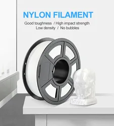 PLA Nylon 3D Printer Filament High Tensile Strength Nylon Filament 1.75mm 1KG/500g/250g Good Flexibility 3D Printing Material