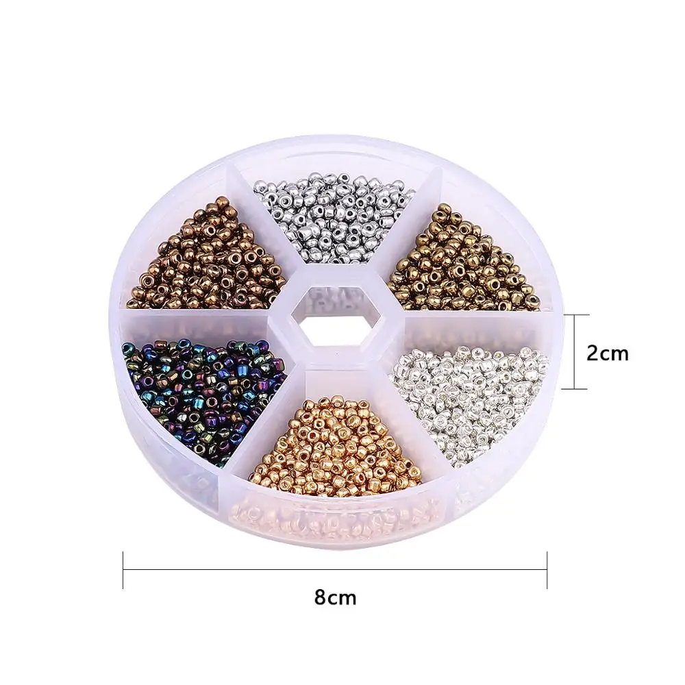 3900pcs 2mm Charm Czech Glass Seed Beads Box Set Seedbeads Loose Spacer Beads For Jewelry Making DIY Necklace Bracelet