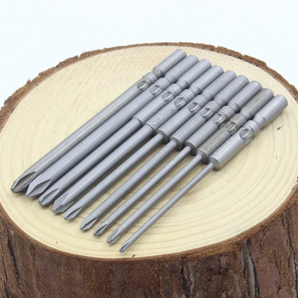 1pc 801 shank 5mm magnético redondo phillips cruz cabeça chave de fenda conjunto bit ferramentas manuais longo 80mm