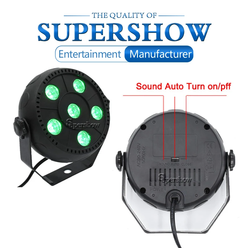 Disco DJ 6x3W RGB 3in1 Mini LED Flat Par Can Multi Color Light Pumpkin Light Auto Sound Control for Theater Dance Hall Hotel Bar