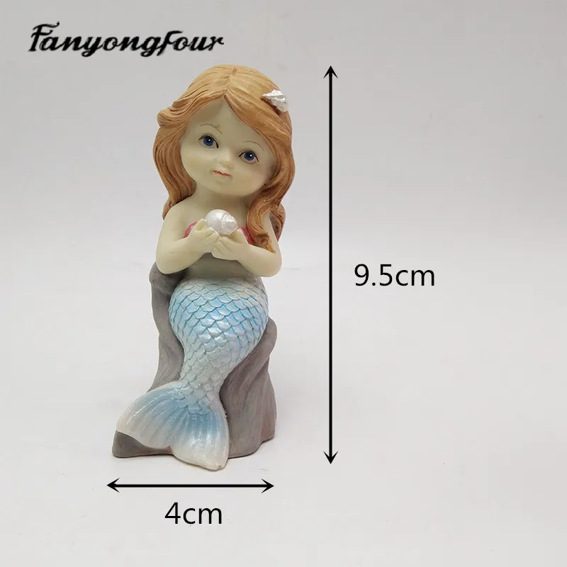 Little Mermaid Silicone Mold DIY Inverted Aromatherapy Candle Resin Gypsum Concrete Crystal Dropper Professional Mold Decoration