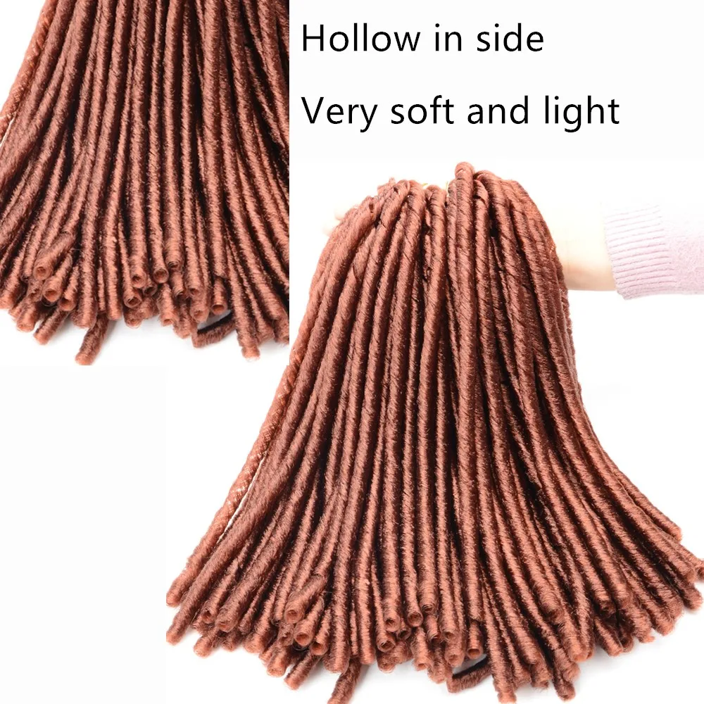 Full Star Häkelzöpfe Synthetische Haarverlängerungen Weiche Faux Locs Schwarz Braun Bug Farbe 70 G/Pack Häkelhaar für Frauen – Detail 5