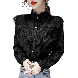 Cheap wholesale 2021 spring summer autumn new fashion casual ladies work women Blouse woman overshirt female OL Py1360